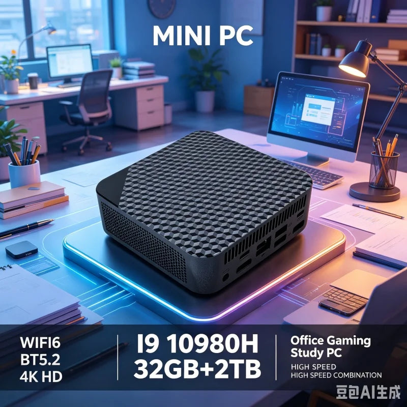 NEW Mini PC Intel Core I9 10980HK PC Gaming Computer 8/16GB RAM 1TB 2TB M.2 SSD WiFi 6 BT5.2 4K HD Portable Desktop Pc