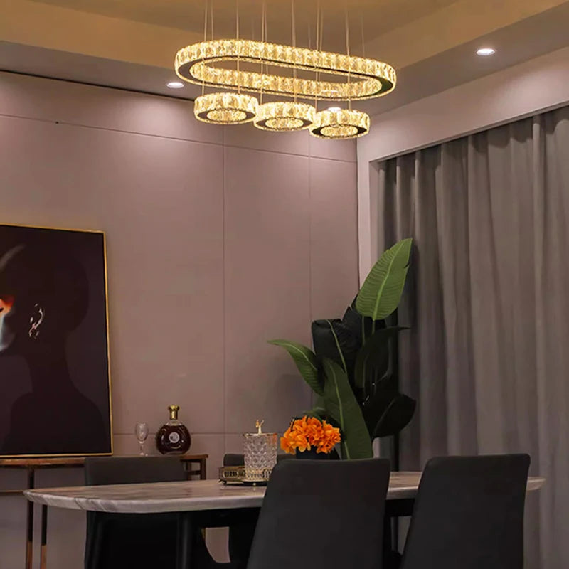 Home Decorationpendant Lights, Luxury Crystal Living Room Chandelier, Dining Room Pendant Lamp, Ceiling Light, Indoor Lighting