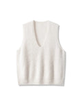 SuyaDream, Women Vests, Fleece Wool, V Neck, Chic Pullovers, 4.7%Cashmere 95.3%Wool, 2025 Fall Winter Sweaters, Tanks