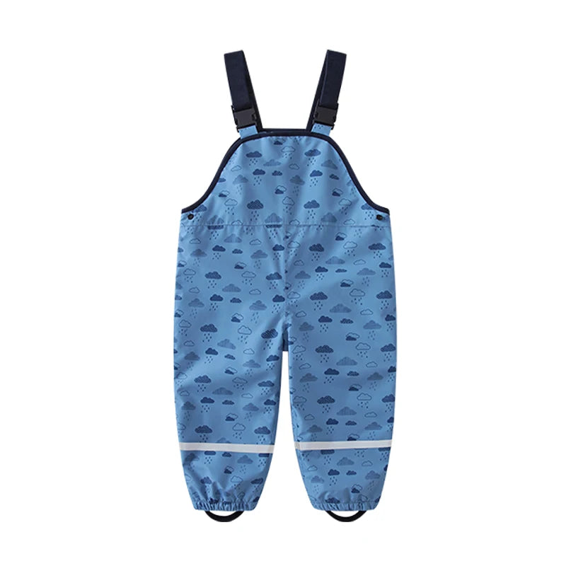 HONEYKING Children Waterproof Rain Pants Baby Jumpsuits Boys Girls Overalls Pants Fashion Kids Overalls