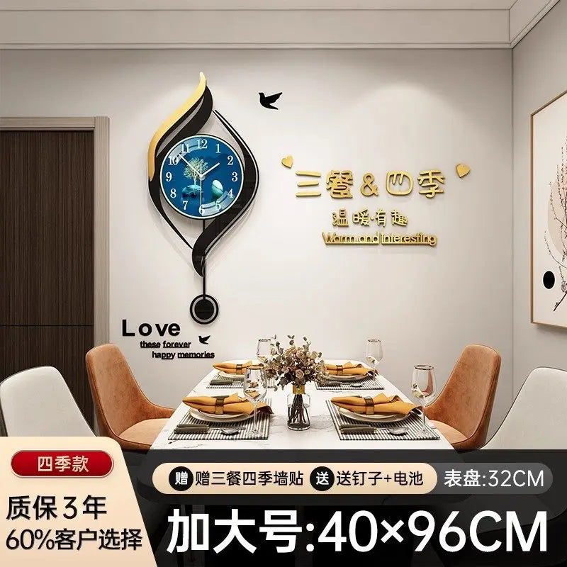Chinese Style Xenomorph Wall Clock Modern Creative Luxury Metal Art Decor Silent Wall Watch For Living Room Study Home Decor