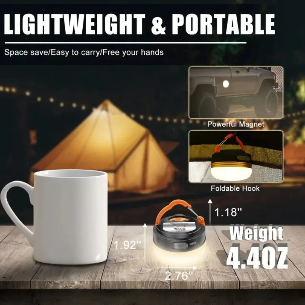 LED Lantern Portable Camping Light 3 Lighting Modes Camplights Hanging Rechargeable Outdoor Tent Home Emergency Lamp with Magnet