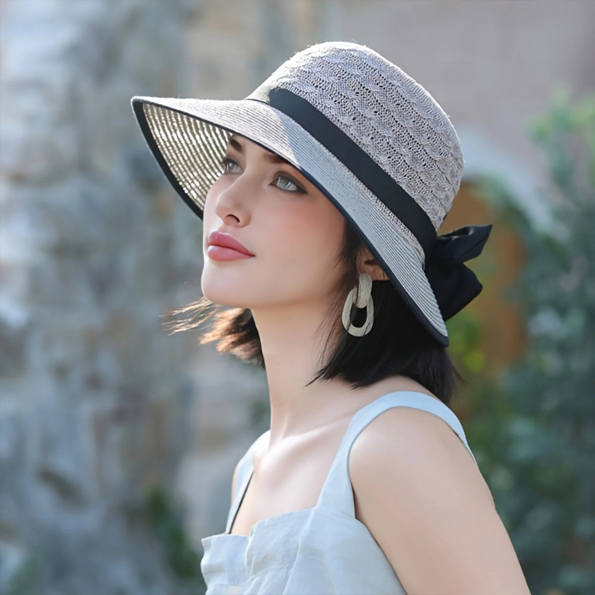 Wide Brim Straw Sun Hat Summer Beach Straw Sun Hat Beach Vacation Sun Protection Sun Hats for Summer Spring Fall Beach Gift