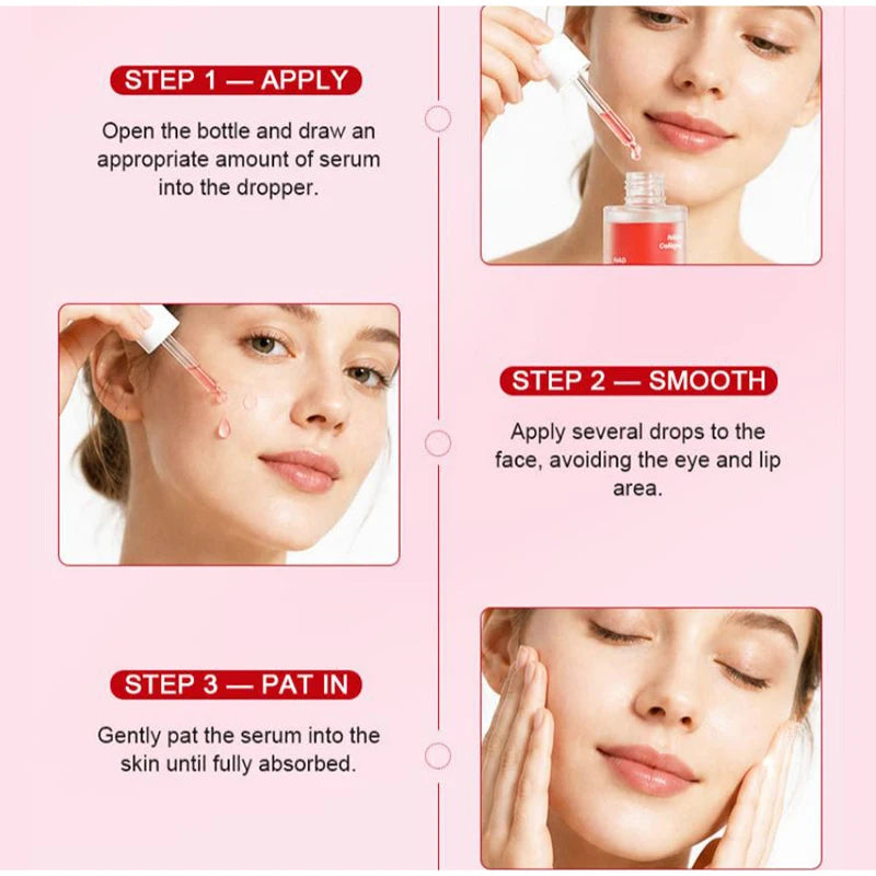 Pdrn Pink Peptide Serum Nad+ Collagen Firming Facial Essence Niacinamide Hydrating Serum Improve Elasticity Nourishing Face Care