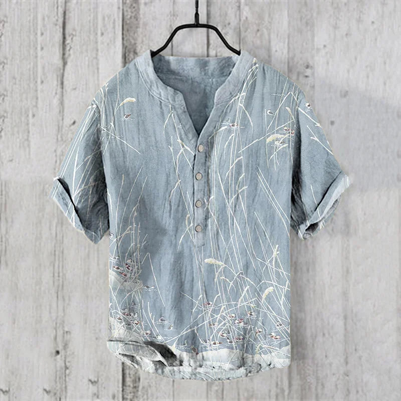 Men's Casual Fashion Hawaiian Retro Short Sleeved Shirt 2025 New Fashion Trend