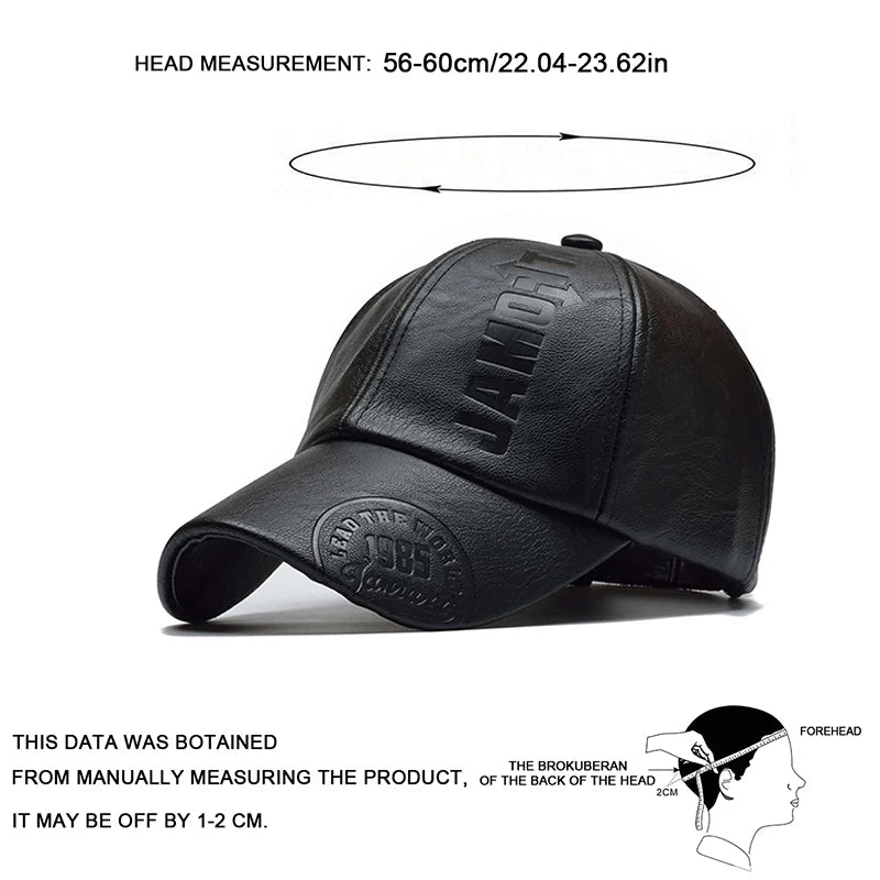 Unisex 1985 Letter Imprinting Leather Baseball Caps Spring and Autumn Outdoor Adjustable Casual Hats Sunscreen Hat