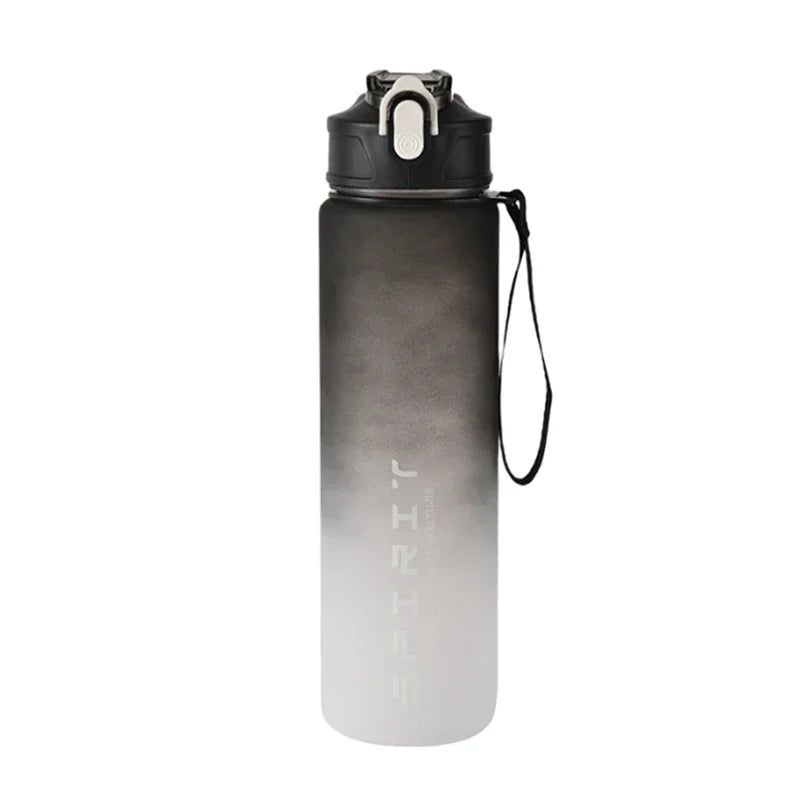 800ML Sports Water Bottle with Time-Tracking Straw Leak Proof Locking Flip Cover for Easy Carry Ideal for Outdoor Adventures