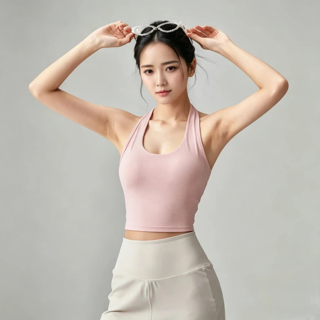 Women's Halter Neck Strap Fitness Bra Sexy Backless Gym Workout Yoga Bra Crop Top Sports Bras for Active Wear