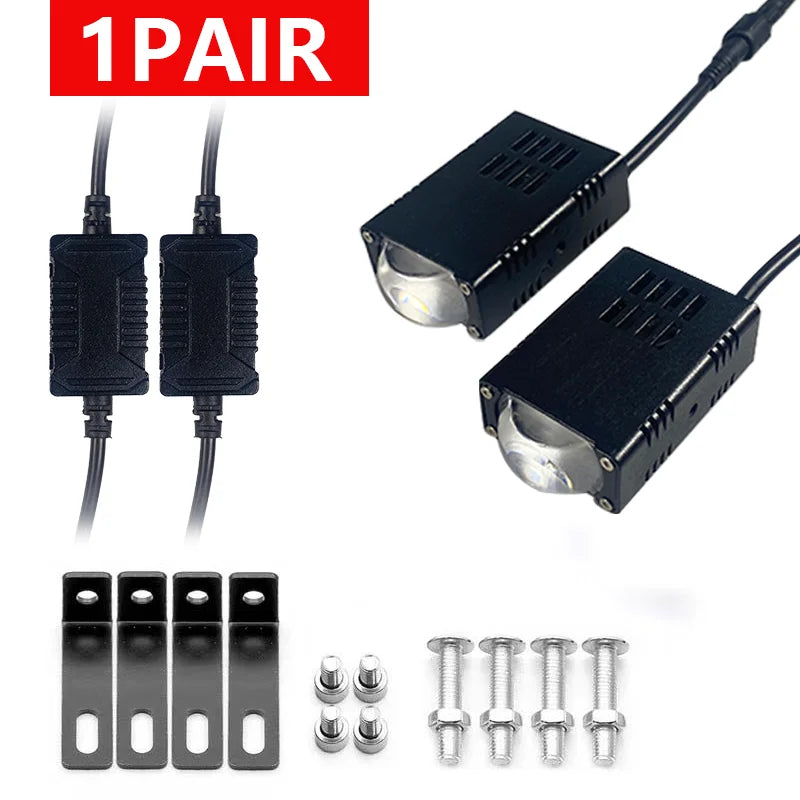 Led Headlight Bumper Fog Lamps Projector Lens Work Light Mini Driving Light Auxiliary Lights For Car Motorcycle Bar Spotlights