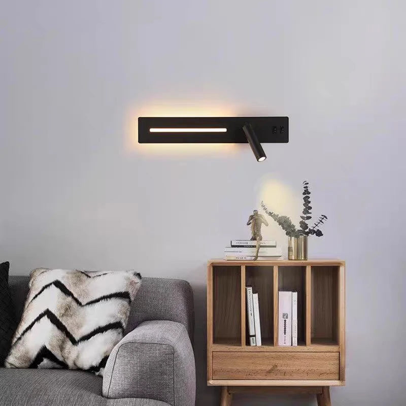 LED Wall Light with USB Charging – Bedside Reading Lamp
