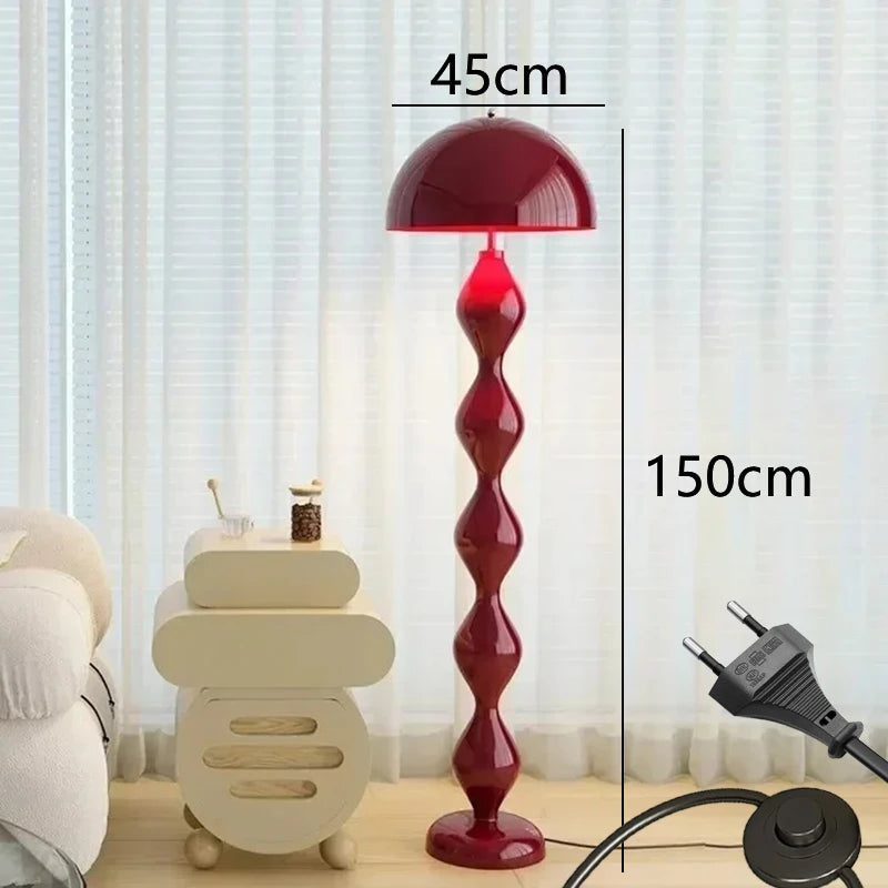 Black Iron Floor Lamp Mushroom Lamp Stand for Bedroom Bedside Sofa Corner Home Decoration Living Room Smooth Color Floor Light