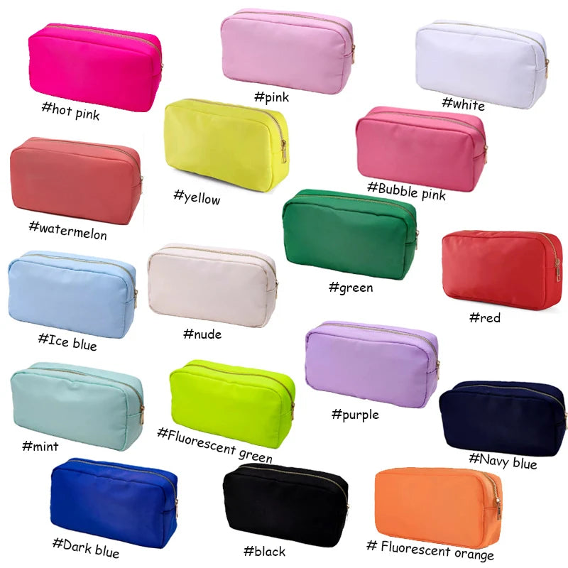 S /M/L/XL 17 Color Nylon Pouch Makeup Cosmetic Bag Zipper Toiletries Organizer Bag For Women Girls Travel Gift Makeup Pouch