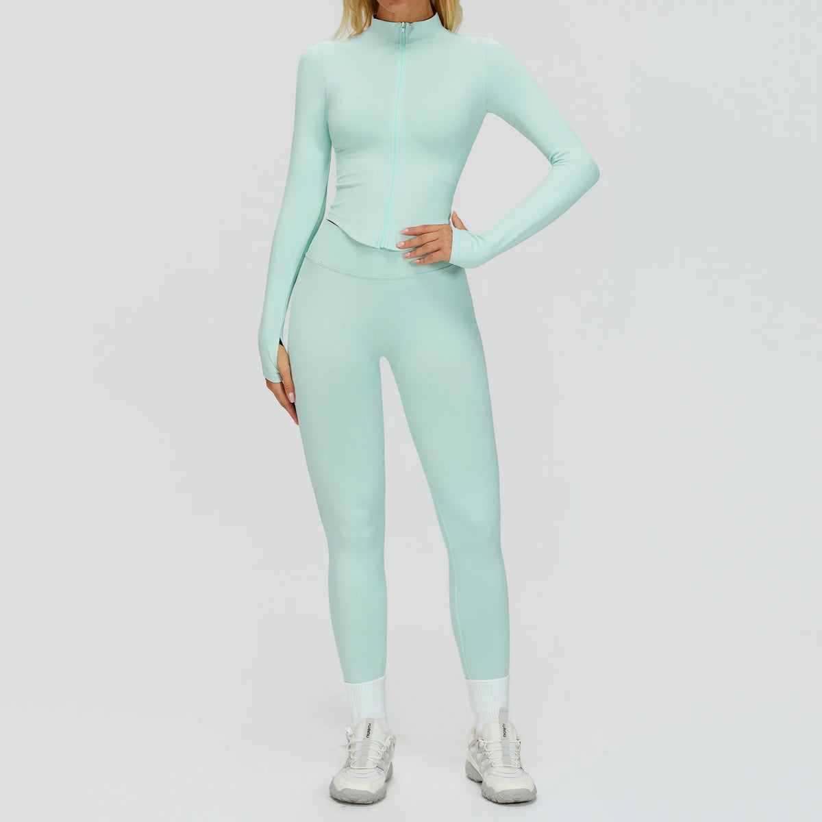 SWELTERING 2/3PCS Seamless Yoga Set Gym Clothes Sportswear Fitness Suits Women Workout Bra Crop Top Long Sleeve Sports Suits