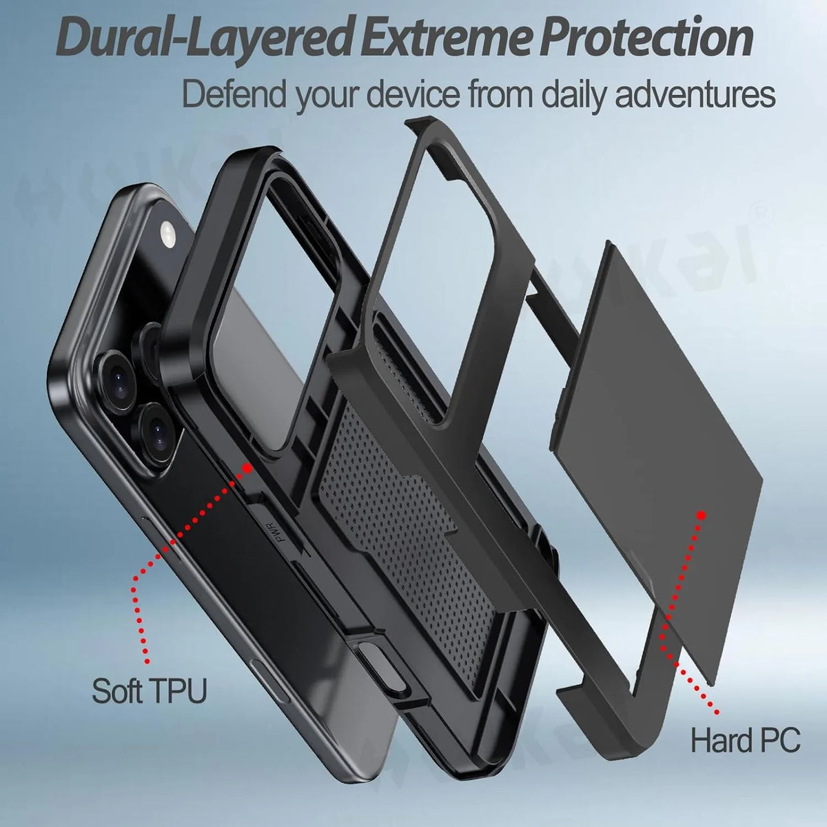 For iPhone 17 Pro Max 16 Pro Max 15 Pro 15 14 13 12 Wallet Card Case Holder Slide Slot Slim Hard PC Heavy Duty Protective Covers