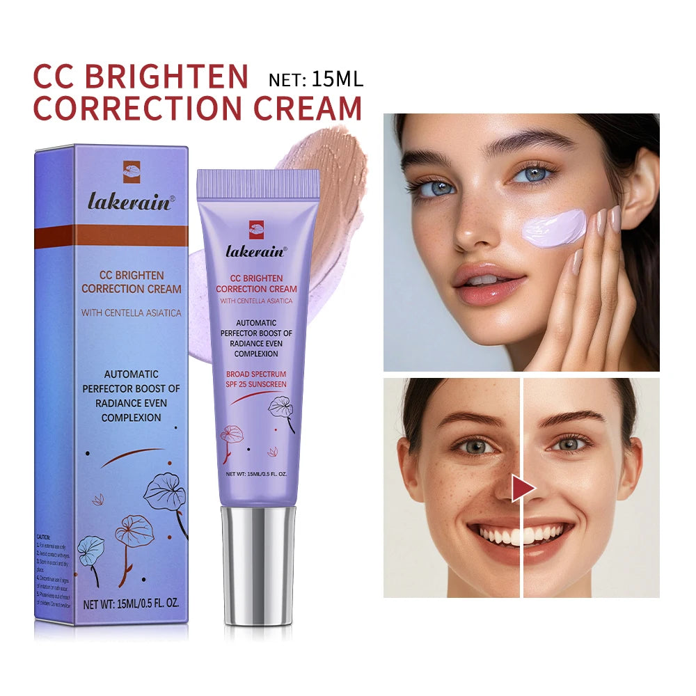 CC Red Correction Cream Liquid-Based Full Coverage Cream Waterproof Long-Lasting Correct Redness Foundation Korean Face Cosmetic