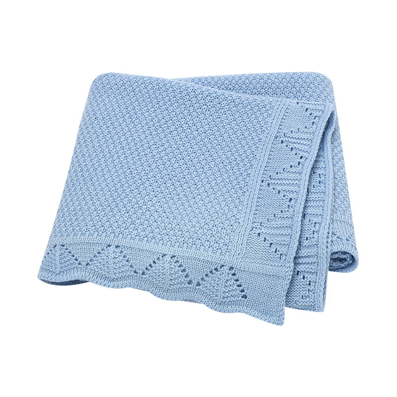 100*80cm Knitted Baby Blankets Breathable Lightweight Newborn Swaddle Receiving Quilt for Infant Boys Girls Toddler Throwing Mat