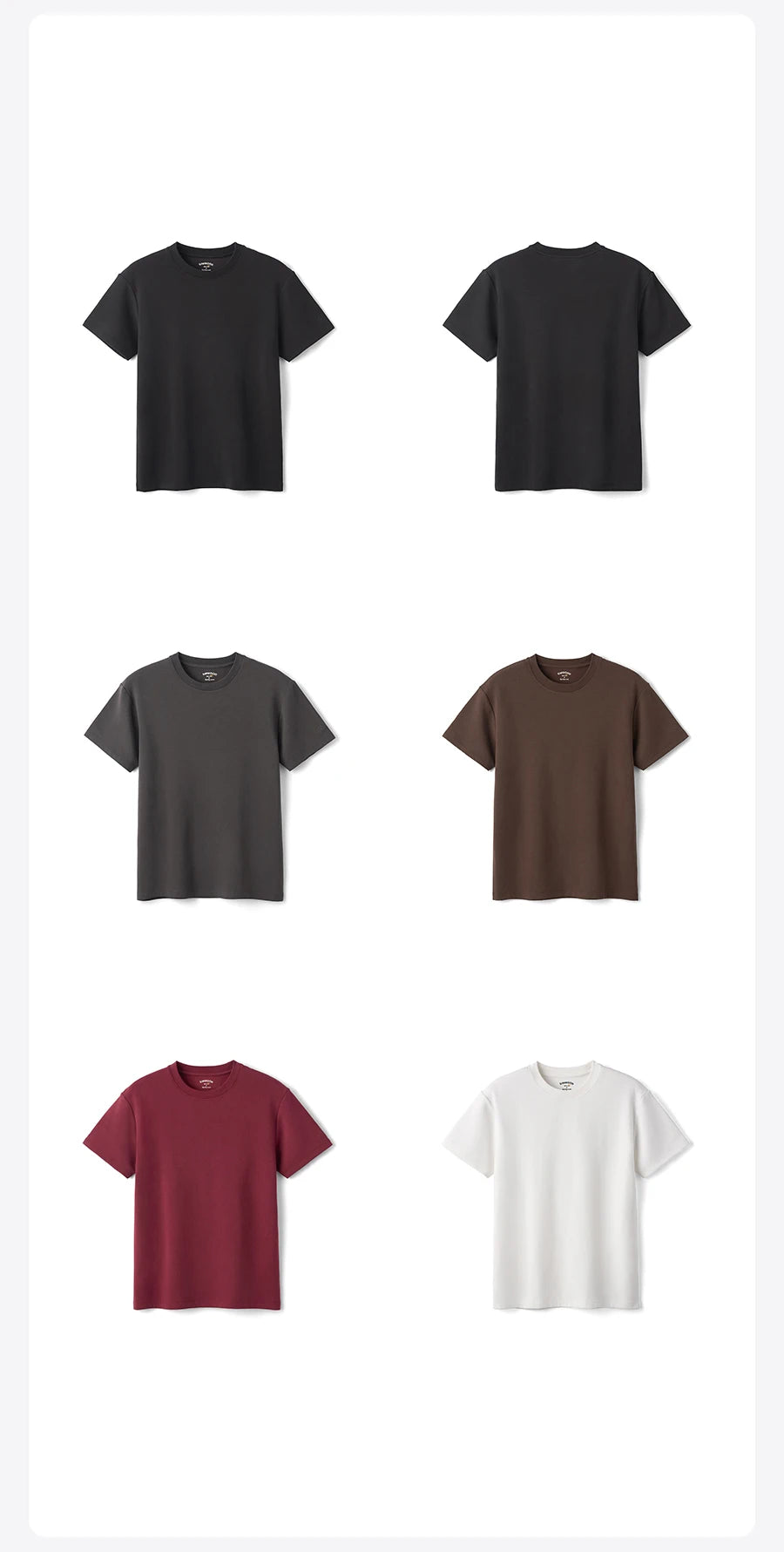 SIMWOOD 2026 Autumn Winter New Warm 260gsm Fabric T-Shirt Regular Fit Thermal Base Layer Comfortable Short Sleeve Tops