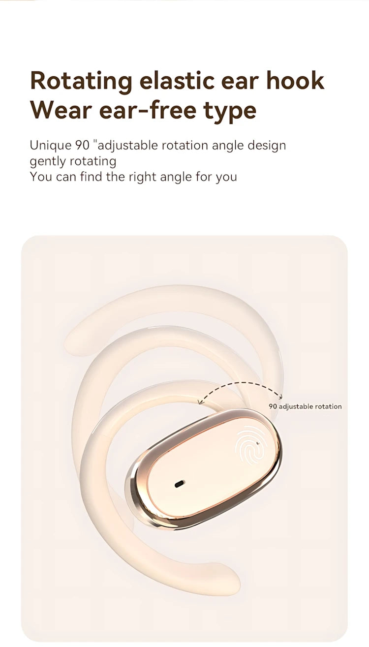 Bluetooth 5.4 Wireless Headphone Open Ear OWS Earphone Smart Touch Headset With Mic Waterproof Hifi Stereo Sound Wireless Earbud