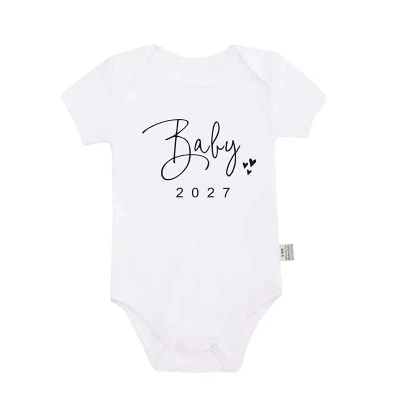 Baby 2027 Pregnancy Announcement Bodysuit Newborn Baby Onesie Funny Boys Girls Romper Jumpsuit Clothes Outfit