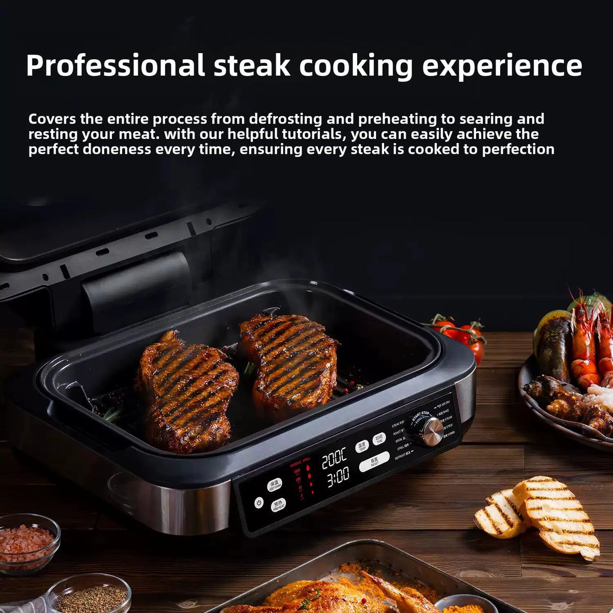 Steak machine - fully automatic steak griller - high-temperature oven - multi-functional cooking pot