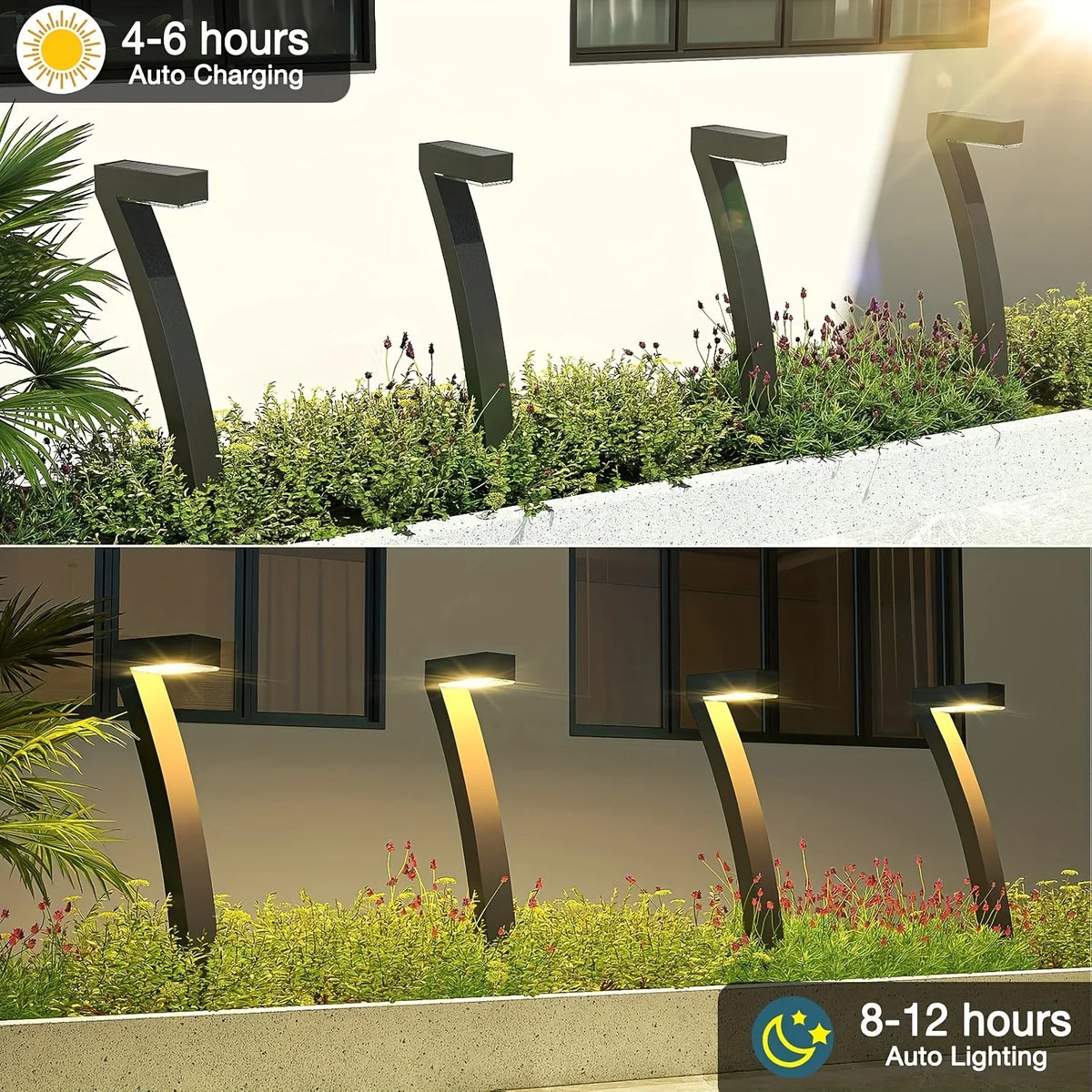 Solar Lights Outdoor Landscape Lighting Warm White Auto On/Off Waterproof for Yard Garden Patio Walkway Sidewalk Lawn Decor Lamp