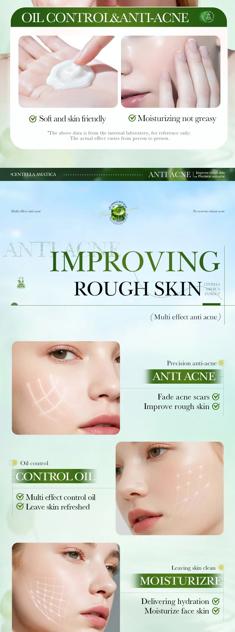 Salicylic Acid Acne Treatment Face Cream Repair Pimple Spots Deep Cleaning Pore Anti-acne Scar Oil Control Moisturizer Skin Care