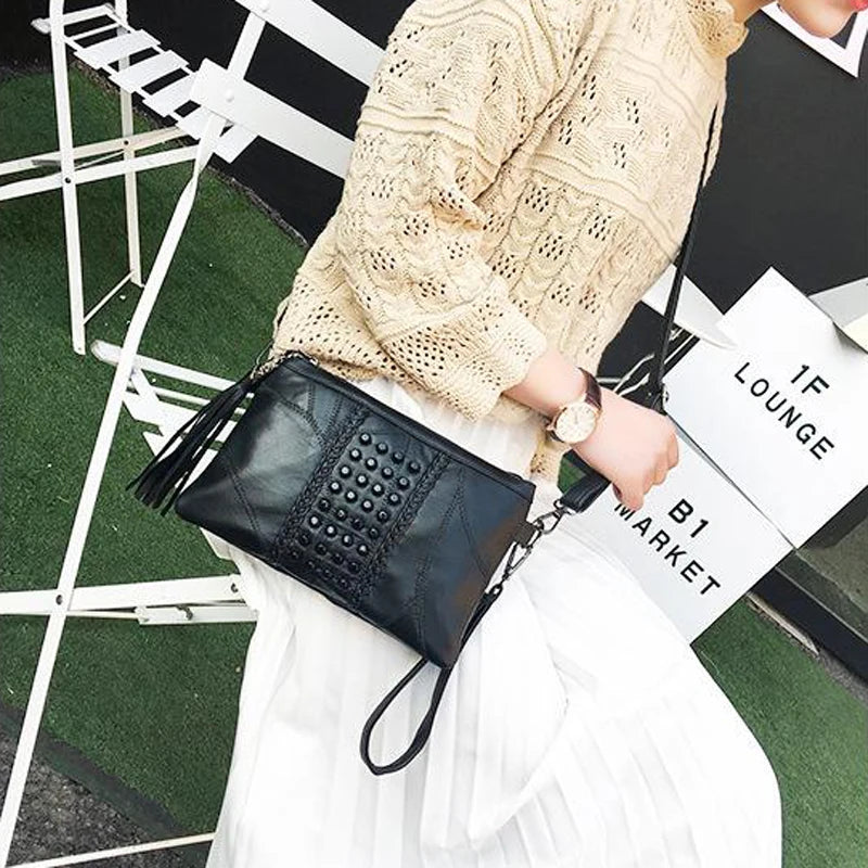 Fashion Tassel Women's Bags Luxury Fringed Handbags Leather Women Messenger Bag For Girls Crossbody Bag Females Clutches