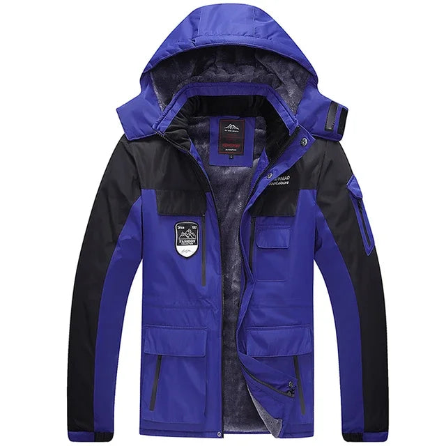 Men's Casual Warm Jackets Mens Plus Velvet Thickening Hooded Coats Ski Suit Coat Winter Jacket Men Parka 6XL 7XL 8XL Jacket
