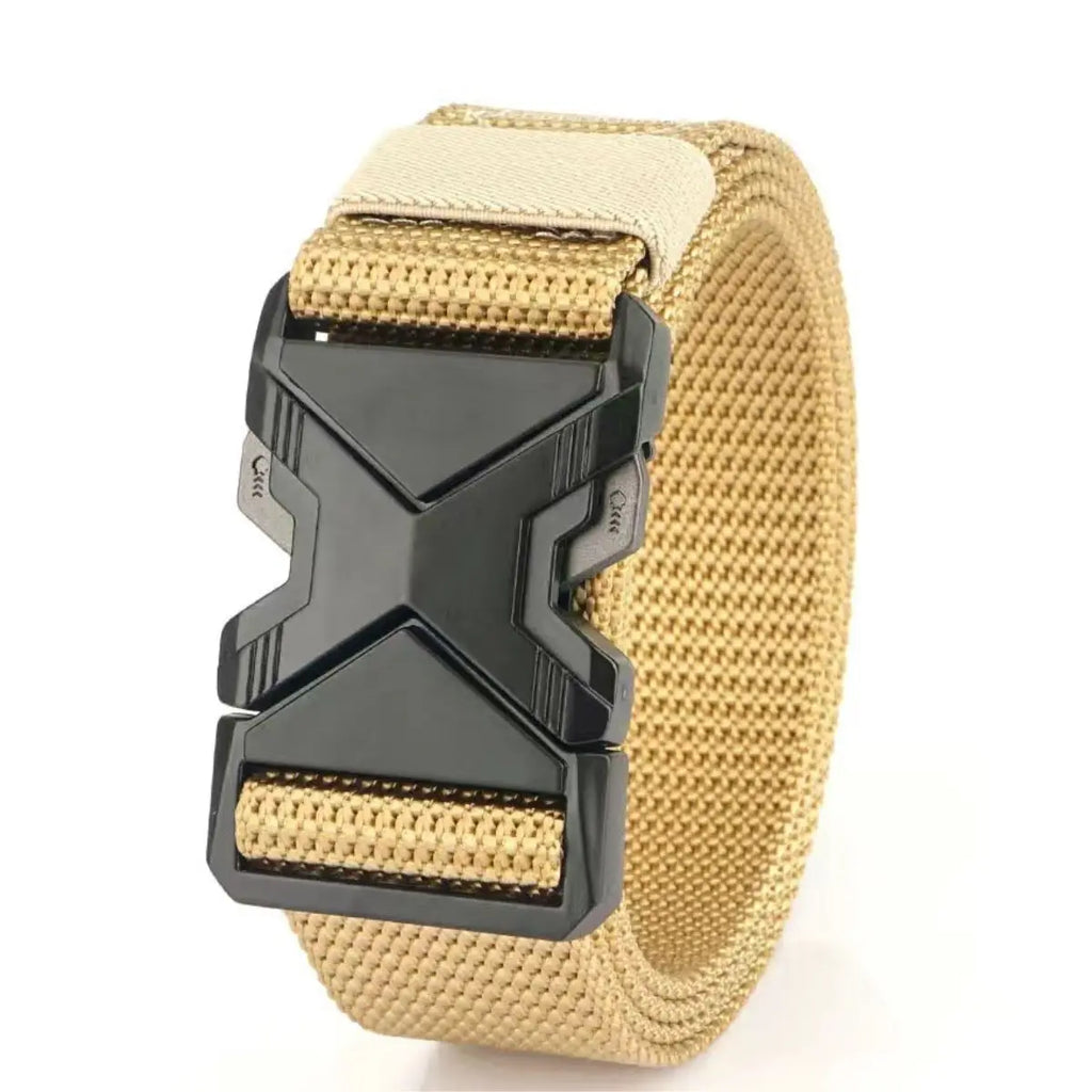Red Ears Plastic Buckle Tactical Belt Men'S Multifunctional Military Fan Canvas Belt Outdoor Faux Nylon Training Waist Belt