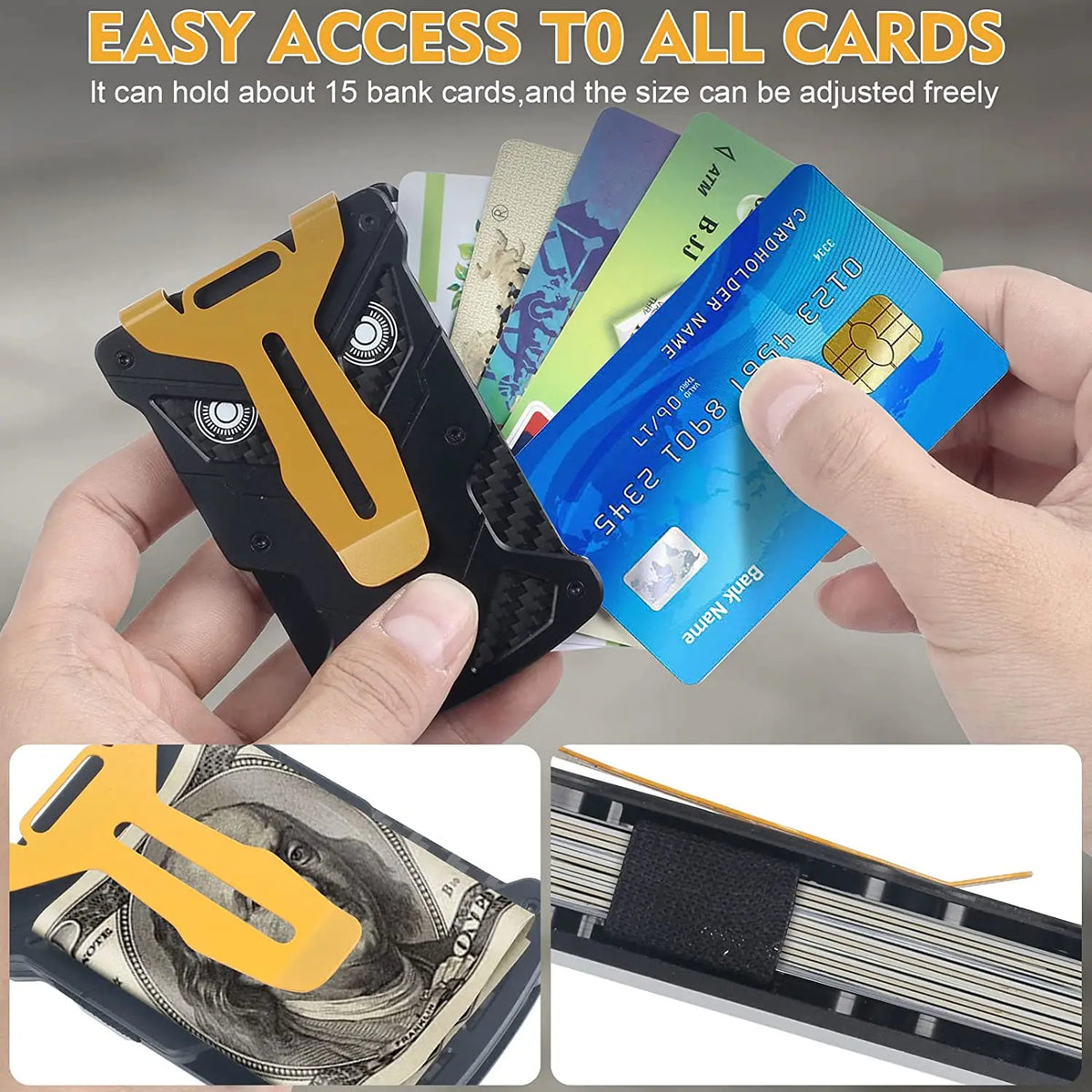 Tactical RFID Blocking ID Badge Holder & Slim Metal Card Wallet