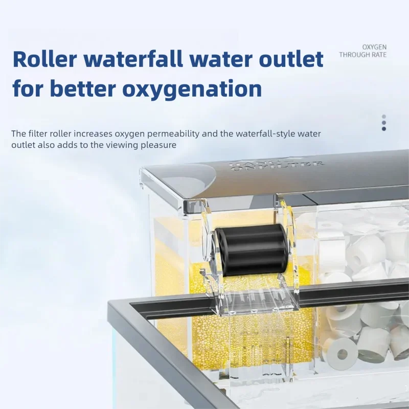 New Fish Tank Waterfall Filter Box Wall Mounted Built-in Silent Circulating Water Purifier For Aquarium Tank Box With Water Pump