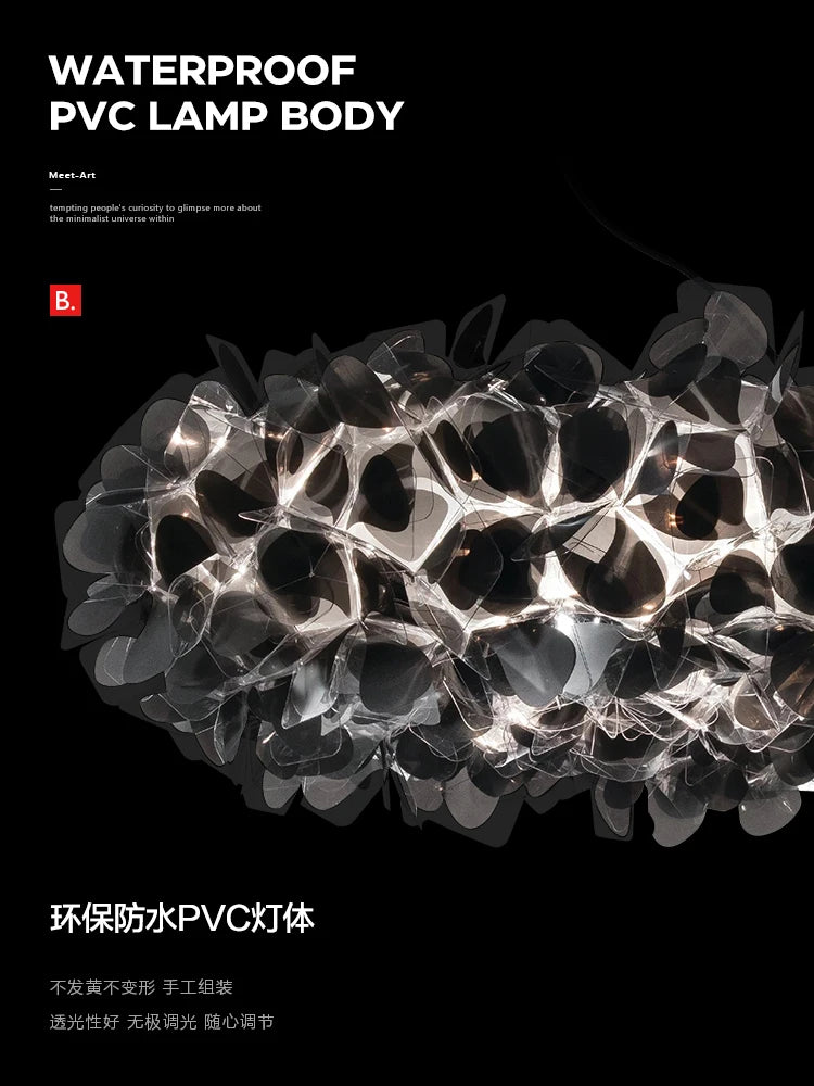 Nordic flower Petal Ceiling Chandelier Mama Non Mama Suspension lamp for Living Room Bedroom Restaurant art colorful cloud lamp