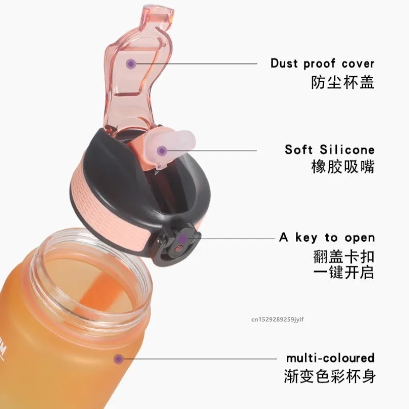 Gradient Sports Water Bottle with Straw & Carrying Strap – 900–1000ml