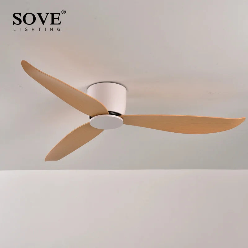 Modern Led Ceiling Fan Without Lights DC Motor 6 Speeds Timing Fans 17CM Low Floor Loft Remote Control Decorative Fan With Light