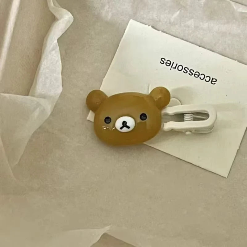 2Pcs/Set Cute Bear Hairpins Set Women Forehead Head Side Bangs Hairpin Children Headdress Girls Hair Accessories
