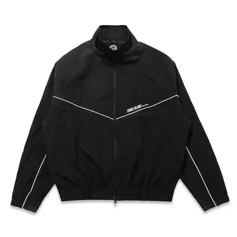 Korean Manhwa Jinx Team Black Windbreaker Jacket Men Women Sports Coat Loose Track Activewear Joo Jaekyung Y2K Coat Unisex