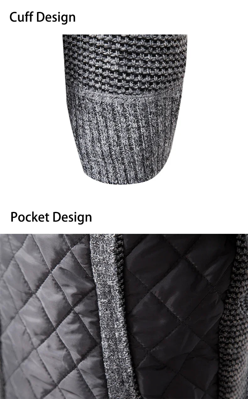 Autumn Winter Sweater Men's Loose Cardigan 2023 New Cold Cold High Neck Jumpers Patchworked Windbreaker Causal Jackets