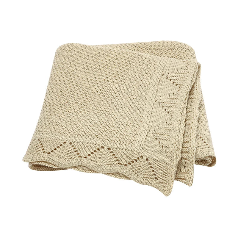 100*80cm Knitted Baby Blankets Breathable Lightweight Newborn Swaddle Receiving Quilt for Infant Boys Girls Toddler Throwing Mat