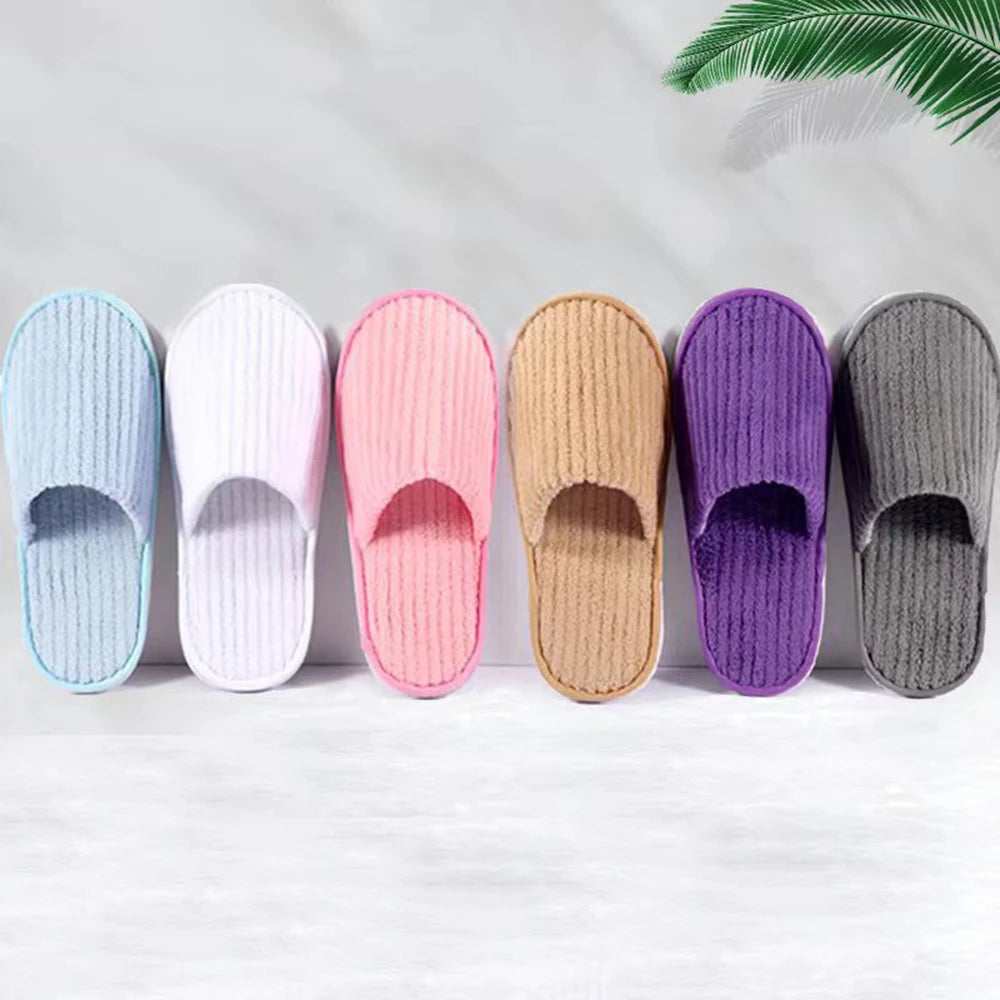 3Pairs Winter Slippers Men Women Hotel Disposable Slippers Thickened Anti-slip Guest Slippers Top Quality Bedroom House Slippers