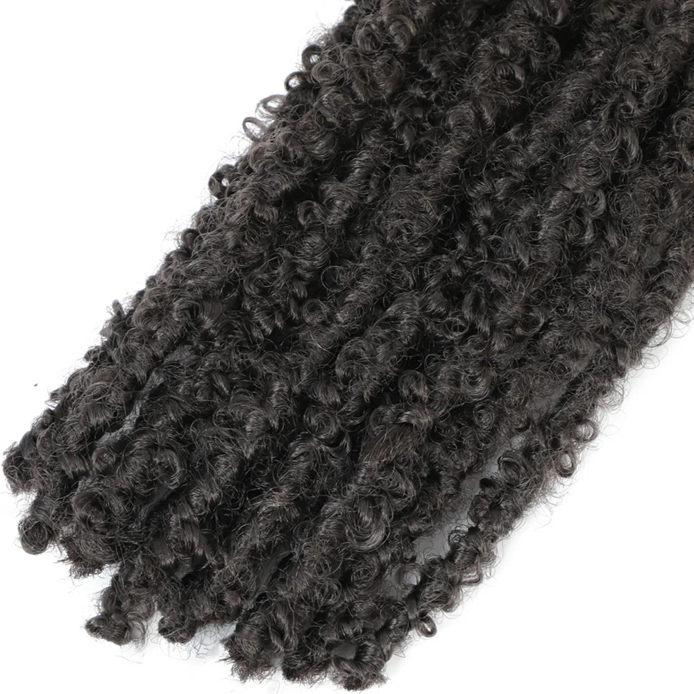 1- 6Packs Butterfly Locs Crochet Hair 36 24 18 14 12inch Pre Twisted Natural Black Distressed Faux Locs Crochet Braids for Women
