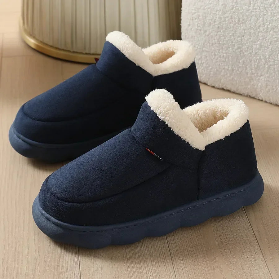 Warm Furry House Slippers Women Men Winter New Fashion Comfort Plush Slippers Home Indoor Outdoor Soft Thick Sole Cotton Shoes