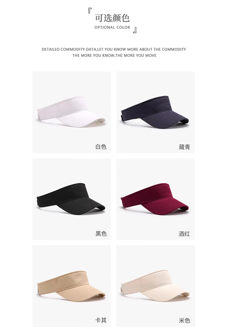 Summer outdoor UV protection visor hat for women, versatile, breathable, large head circumference, sun protection sun hat