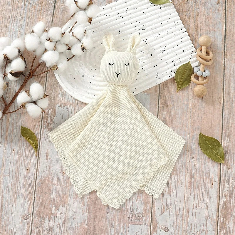 Cute Rabbit Knitting Baby Comfort Towel Comforter Blanket Soft Newborn Sleeping Dolls Kids Sleep Toy Soothe Appease Towel