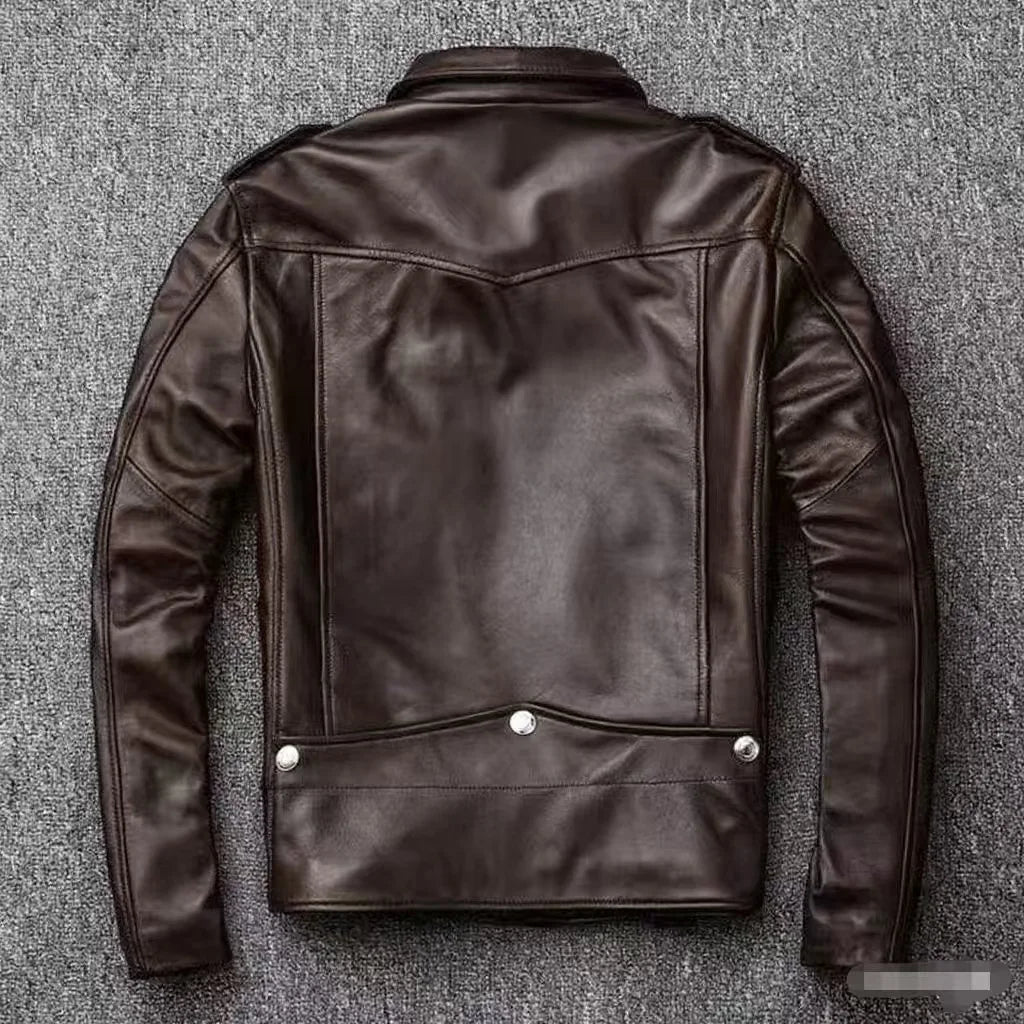 New Fashion Autumn Winter Men Solid Color Long Sleeve Zipper Slim Simple Trendy Faux Leather Coats Male Streetwear Top Clothes