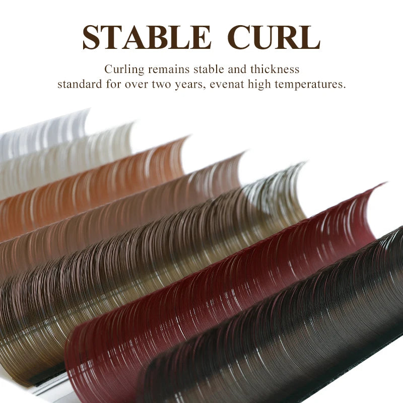 Sakurahana Individual Faux Mink Eyelash Extensions in Caramel, Brown, Teal, and Mocha Colors Professional Tools for Makeup