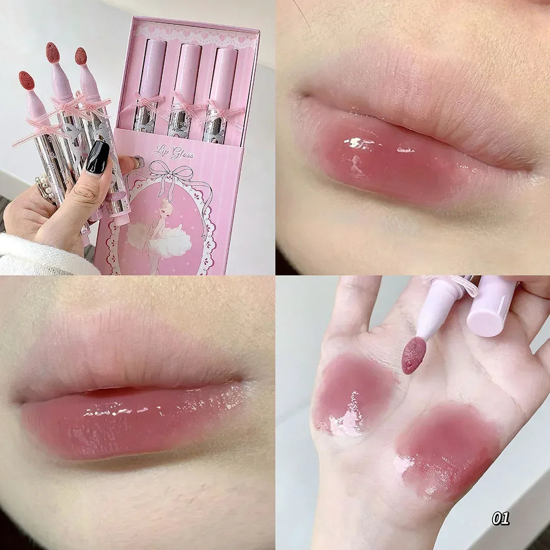 Halo-dyeing Tinted Lip Gloss Crystal Jelly Moisturizing Waterproof Mirror Water Glass Lip Gloss Transparent Color Cosmetics Gift