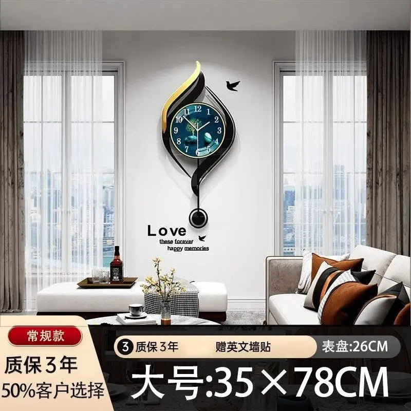 Chinese Style Xenomorph Wall Clock Modern Creative Luxury Metal Art Decor Silent Wall Watch For Living Room Study Home Decor