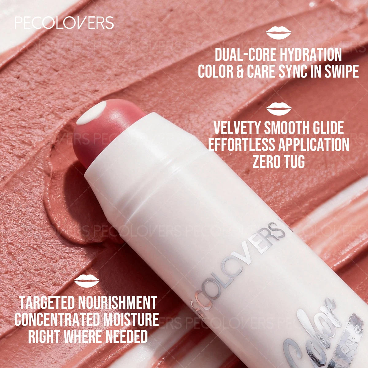 1 Pcs Hydrating Lip Gloss Pen, Pink coral color Chocolate Brown, Glass Lip Effect, Transfer-Proof Moisturizing All Skin Types
