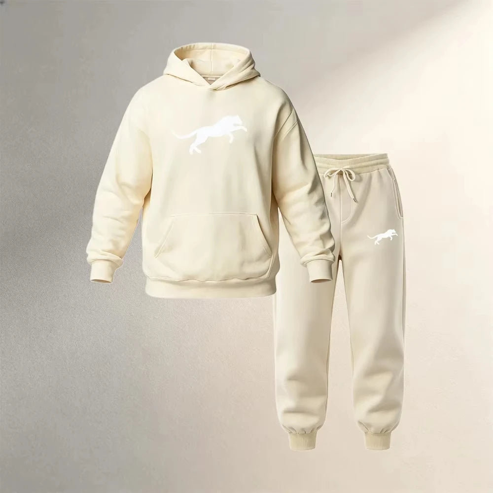 Men's Clothing Pullover Hoodies Sets 2Pcs Autumn Winter Sport Casual Fashion Men's Warm Sweatpants Suit Loose Street Male Outfit