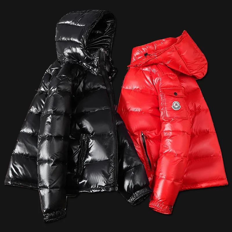 2026 Fashion Waterproof Short Cotton Jackets Men's Black Lightweight Snow Parkas High Quality Glossy Parkas Winter Jackets Male